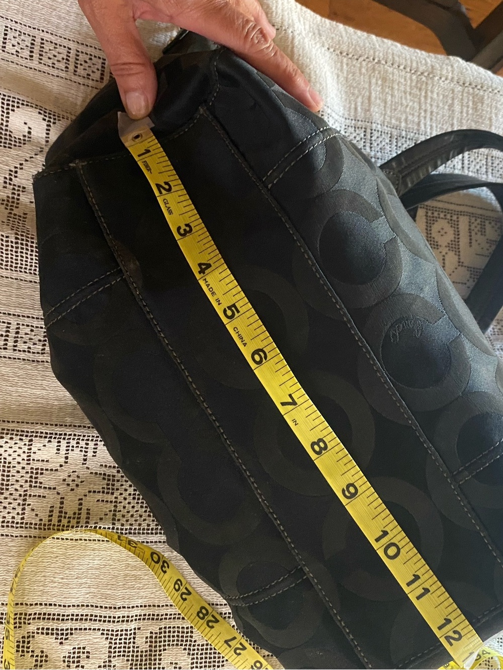Coach Black Signature Jacquard Tote with Leather Accents -Y2K- non-smoker - Picture 6 of 16